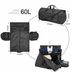 Carry On Garment Bag, 60L Large Travel Duffel Bag With Shoes Compartment Convertible Suit Travel Bag Weekender Bag For Men Women -suitcase shop 514uHJNV8JL