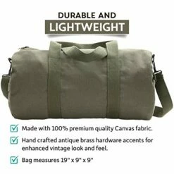 Semper Fi Skull Corp Sport Heavyweight Canvas Duffel Bag (Medium (19" X 9" X 9"), Olive & Black) -suitcase shop 5160CpPHIaL ad93aba1 0e5f 4c60 9a15 c216abb918b5