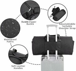 Carry On Garment Bag, 60L Large Travel Duffel Bag With Shoes Compartment Convertible Suit Travel Bag Weekender Bag For Men Women -suitcase shop 516DABsvrfL