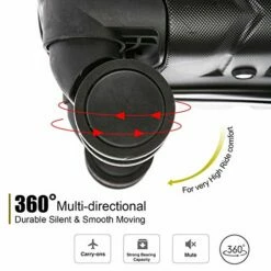 4PC Luggage Sets, ABS Hardshell Luggage Set Lightweight Hard Shell Travel Suitcases W/Spinner Wheels Free Suitcase Cover(18 20 24 28Inch) (Black) -suitcase shop 516mwJrjwZL