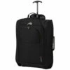 Maximum Airline Allowance Carry On Hand Luggage | Wheeled Travel Bag Lightweight Small Soft Trolley For Men & Women | Approved By Delta, United, Southwest & Many More (Black) -suitcase shop 517DoK0BkcL