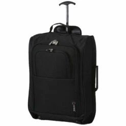 Maximum Airline Allowance Carry On Hand Luggage | Wheeled Travel Bag Lightweight Small Soft Trolley For Men & Women | Approved By Delta, United, Southwest & Many More (Black)