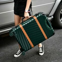 Women Travel Rolling Luggage Aluminum Frame Checked Boarding Cabin Case Spinner Trolley Travel Suitcase,Red,29 -suitcase shop 517L DcxuhL