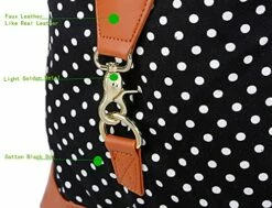 BAOSHA HB-14 Canvas Travel Tote Duffel Bag Carry On Weekender Overnight Bag Oversized For Women And Ladies (Black Dot) -suitcase shop 517eGQ9qqeL