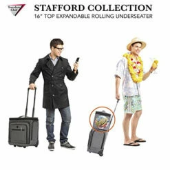 Travelers Club Luggage 16" Top Expandable Rolling Underseater W/USB Port, Dark Gray Suitcase, -suitcase shop 5180yPgM4AL