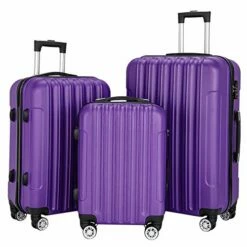 SSLine 3-in-1 Multifunctional Suitcase Luggage Set Large Capacity Traveling Storage ABS Expandable Spinner Hardside Suitcase Lightweight 4 Wheel Portable Travel Bag 20" / 24" / 28" Purple -suitcase shop 518KISw75WL