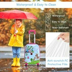 Goplus 2PC Kids Luggage, 12" & 16" Kids Carry On Luggage Set, Lightweight Spinner Suitcases For Boys And Girls (Deer) -suitcase shop 518vZNJQObL 20ab470a cf26 4f98 b62d 913d69275821