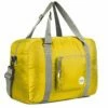 Wandf Foldable Travel Duffel Bag Luggage Sports Gym Water Resistant Nylon (Yellow) -suitcase shop 5199uCj6G4L