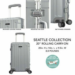 TPRC Seattel Hardside Rolling Carry-On Luggage, Silver, 20-Inch -suitcase shop 519AV3cgfGL