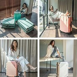 JOYWAY JOYWAY 3 Pcs Luggage Set Hardside Lightweight Spinner Suitcase With TSA Lock (green) -suitcase shop 519Pp8nQqCS