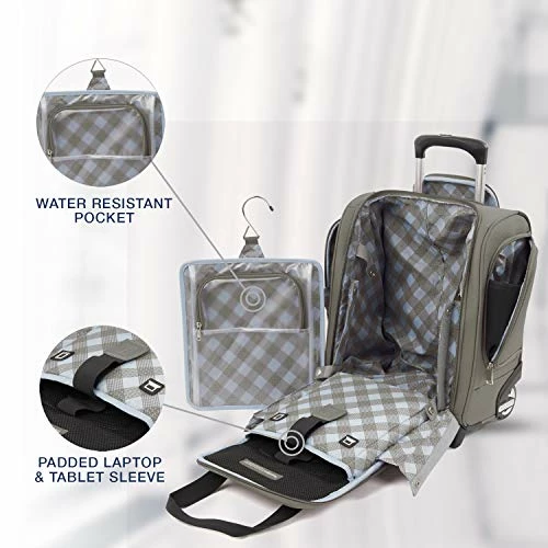 Travelpro Luggage Maxlite 5 15" Lightweight Carry-on Rolling Under Seat Bag, Slate Green 6 Travelpro Luggage Maxlite 5 15" Lightweight Carry-on Rolling Under Seat Bag, Slate Green - Image 4