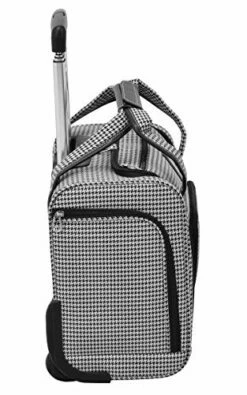 London Fog Cambridge Ultra-Lightweight 15inch 2-Wheel Under The Seat Bag, Black/White Houndstooth -suitcase shop 51A 2BrHRBnSL