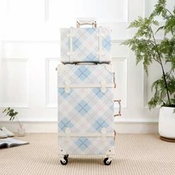 UNIWALKER Vintage Suitcase Set 20 Inch Carry On Spinner Luggage With 12 Inch Handbag For Women -suitcase shop 51Ayz H8MgL