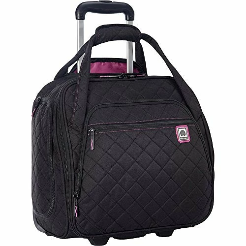 Delsey Paris Delsey Quilted Rolling Underseat Bag For Carry-On Fits Overhead & Under Airline Seat - (Black) 3 Delsey Paris Delsey Quilted Rolling Underseat Bag For Carry-On Fits Overhead & Under Airline Seat - (Black)