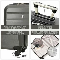 Large Capacity Maximum Allowance 22x14x9 Built-in TSA Airline Approved Delta United Southwest Carry On Luggage Trolley Rolling Suitcase Body Size 19.3x14x9in | Small Hard Shell Underseat Bag 16x10x8in -suitcase shop 51Bgho837lL