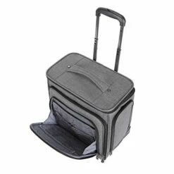 Travelers Club Luggage 16" Top Expandable Rolling Underseater W/USB Port, Dark Gray Suitcase, -suitcase shop 51BzeaSdboL