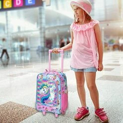 Kids Suitcase, Rolling Luggage With Wheels For Girls - Unicorn -suitcase shop 51CTTzIVjcS