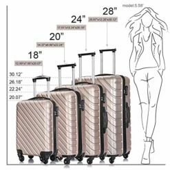 4PC 18-28 Inch Hardshell Luggage ABS Luggages Sets With Spinner Wheels Hard Shell Spinner Carry On Suitcase (Champagne Gold, 4 PCS) 12 4PC 18-28 Inch Hardshell Luggage ABS Luggages Sets With Spinner Wheels Hard Shell Spinner Carry On Suitcase (Champagne Gold, 4 PCS) -suitcase shop 51C 7FO1vIL