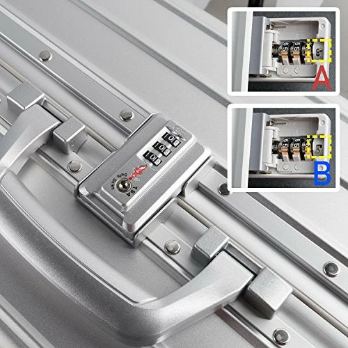 TRAVELKING All Aluminum Luggage Hard Shell Suitcase With Wheels Carry On Spinner Suitcase (Silver 20 Inch) 8 TRAVELKING All Aluminum Luggage Hard Shell Suitcase With Wheels Carry On Spinner Suitcase (Silver 20 Inch) - Image 6