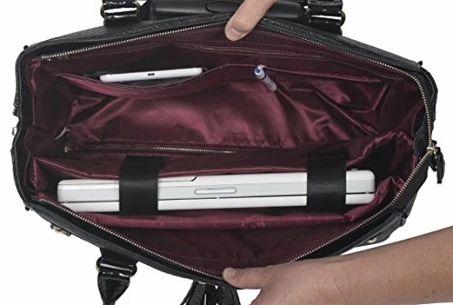 JKM And Company THE BARRINGTON Black Python & Alligator Compatible With Computer IPad, Laptop Tablet Rolling Tote Bag Briefcase Carryall Bag 5 JKM And Company THE BARRINGTON Black Python & Alligator Compatible With Computer IPad, Laptop Tablet Rolling Tote Bag Briefcase Carryall Bag - Image 3