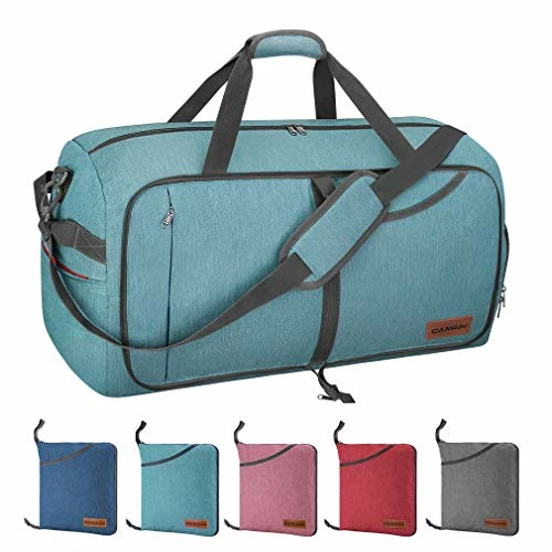 Canway 85L Travel Duffel Bag, Foldable Weekender Bag With Shoes Compartment For Men Women Water-proof & Tear Resistant (Mint Green, 85L) 3 Canway 85L Travel Duffel Bag, Foldable Weekender Bag With Shoes Compartment For Men Women Water-proof & Tear Resistant (Mint Green, 85L)