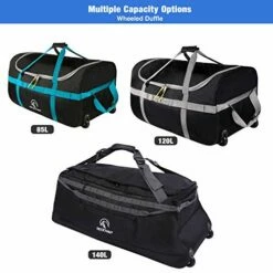 REDCAMP 85L Foldable Duffle Bag With Wheels 26", 1680D Oxford Collapsible Large Duffel Bag With Rollers For Camping Travel Gear, Black 19 REDCAMP 85L Foldable Duffle Bag With Wheels 26", 1680D Oxford Collapsible Large Duffel Bag With Rollers For Camping Travel Gear, Black -suitcase shop 51DyQE6biEL