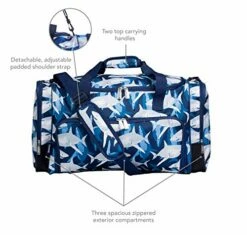 Wildkin Kids Weekender Duffel Bag For Boys And Girls, Carry-On Size And Perfect For Weekend Or Overnight Travel, 600-Denier Polyester Fabric Duffel Bags Measures 22 X 12 X 12 Inches (Sharks) 12 Wildkin Kids Weekender Duffel Bag For Boys And Girls, Carry-On Size And Perfect For Weekend Or Overnight Travel, 600-Denier Polyester Fabric Duffel Bags Measures 22 X 12 X 12 Inches (Sharks) -suitcase shop 51EmKmokwdL