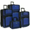 U.S. Traveler New Yorker Lightweight Softside Expandable Travel Rolling Luggage Set, Blue, 4-Piece (15/21/25/29) -suitcase shop 51FLRvBsCjL