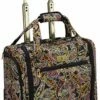 London Fog Cranford 15" Under The Seat Bag, Black Gold Plum Paisley -suitcase shop 51FiGXcSbOL