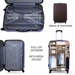 Sandinrayli Luggage Set, Lightweight & Durable Travel Suitcase With Spinner Wheels, 20” 24” 28” Hardside Spinner Set -suitcase shop 51FmyfUB6DL