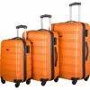 Expandable 3 Piece Luggage Sets Hardside Durable Suitcase With Spinner Wheels TSA Lock, 3 Pcs Carry On Case Travel Home Outdoor School Lightweight Trolley Case ( 20" 24" 28" Orange) -suitcase shop 51GRGB3WbxS