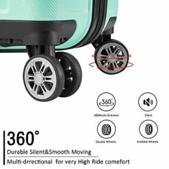 JOYWAY JOYWAY 3 Pcs Luggage Set Hardside Lightweight Spinner Suitcase With TSA Lock (green) -suitcase shop 51IFdmVfIYS