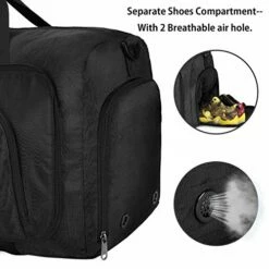 Duffel Bags For Traveling, 65L Carry On Foldable Weekender Overnight Bag For Men Women Waterproof Weekend Travel Duffle Bags With Shoe Compartment,Black -suitcase shop 51IrFPg0HRL