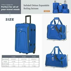 Flieks 5 Piece Luggage Set Deluxe Expandable Rolling Suitcase (blue&black) -suitcase shop 51JtTIIsKfL