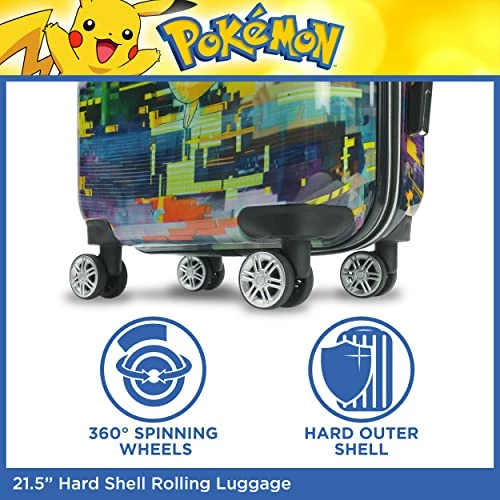 Ful Pokemon Pikachu 21 Inch Rolling Luggage, Hardshell Carry On Suitcase With Wheels, Multicolor (FBML0001-998) 5 Ful Pokemon Pikachu 21 Inch Rolling Luggage, Hardshell Carry On Suitcase With Wheels, Multicolor (FBML0001-998) - Image 3