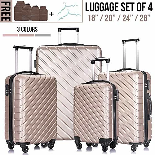 4PC 18-28 Inch Hardshell Luggage ABS Luggages Sets With Spinner Wheels Hard Shell Spinner Carry On Suitcase (Champagne Gold, 4 PCS) 7 4PC 18-28 Inch Hardshell Luggage ABS Luggages Sets With Spinner Wheels Hard Shell Spinner Carry On Suitcase (Champagne Gold, 4 PCS) - Image 6