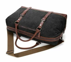 BAOSHA Oversized Canvas PU Leather Travel Tote Duffel Bag Weekender Overnight Bag (Black) 14 BAOSHA Oversized Canvas PU Leather Travel Tote Duffel Bag Weekender Overnight Bag (Black) -suitcase shop 51KKuqeE33L
