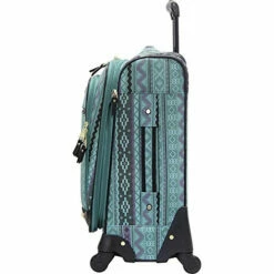 Steve Madden Designer 20 Inch Luggage Collection - Lightweight Softside Expandable Suitcase For Men & Women - Durable Carry On Bag With 4-Rolling Spinner Wheels (Legends Turquoise) -suitcase shop 51KReA5D4HL