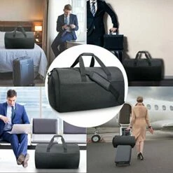 Garment Bags Convertible Suit Travel Bag With Shoes Compartment Waterproof Large Carry On Duffel Bags Garment Weekender Bag For Men Women Black -suitcase shop 51KcjFGfFWL