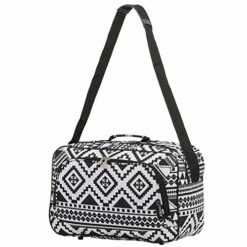 16 Inch Carry On Hand Luggage Flight Duffle Bag, 2nd Bag Or Underseat, 19L (Black Aztec)