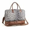 MyMealivos Canvas Weekender Bag, Overnight Travel Carry On Duffel Tote With Shoe Pouch