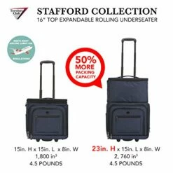 Travelers Club Luggage 16" Top Expandable Rolling Underseater W/USB Port, Blue Suitcase, Carry-On, Navy -suitcase shop 51MvrhQ0VoL