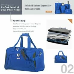 Flieks 5 Piece Luggage Set Deluxe Expandable Rolling Suitcase (blue&black) -suitcase shop 51N4vcgZqCL