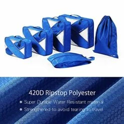 P.travel 6Pcs Packing Cubes For Travel Lightweight Luggage Organizer Bag Travel Cubes (Blue) -suitcase shop 51NBLCbNCoS