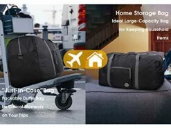 28" Foldable Duffle Bag 120L For Travel Gym Sports Lightweight Luggage Duffel By WANDF (28 Inches (80 Liter), Black 28'') -suitcase shop 51NDiegnTfL