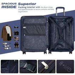Coolife Luggage Suitcase Expandable (only 28”) ABS+PC Spinner Suitcase With TSA Lock Carry On 20 In 24in 28in -suitcase shop 51NIWw4CLmL