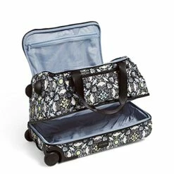 Vera Bradley Women's Recycled Lighten Up Reactive Foldable Rolling Duffle Luggage, Plaza Medallion, One Size -suitcase shop 51Nee30VaWS