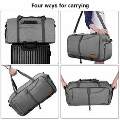 Canway 65L Travel Duffel Bag, Foldable Weekender Bag With Shoes Compartment For Men Women Water-proof & Tear Resistant -suitcase shop 51Nf lzTTgL