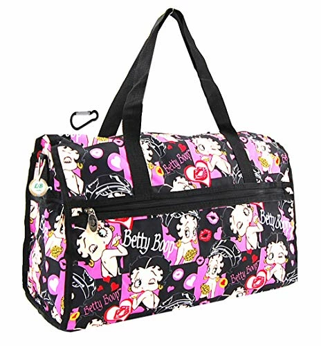 Betty Boop Large Duffel Bag, Durable Microfiber (black W/o Hook) 3 Betty Boop Large Duffel Bag, Durable Microfiber (black W/o Hook)
