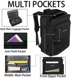 Travel Backpack, 40L Flight Approved Carry On Backpack For Men & Women, Vancropak Expandable Large Luggage Backpack Daypack Water Resistant Lightweight Business Weekender Bag, Black -suitcase shop 51OCiRUlEYL